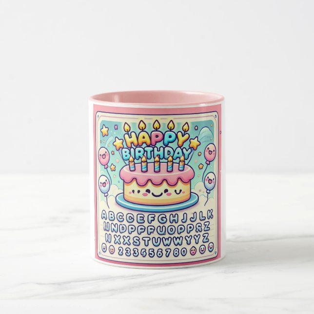 Happy Birthday Cheerful Cake Delight Mug (Center)
