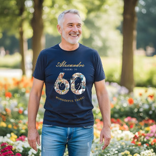  Happy Birthday Cheers To 60 Years Photo Collage T-Shirt