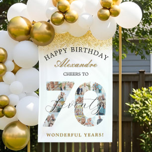  Happy Birthday Cheers To 70 Years Photo Collage Banner