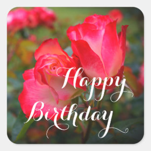 Happy Birthday Cherry Parfait Rose #4-1 Stickers