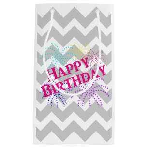 Happy Birthday Chevron Star Fireworks Gift Bag