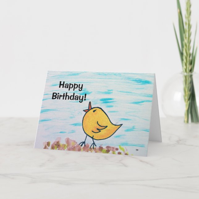 Happy Birthday Chick Card (Front)