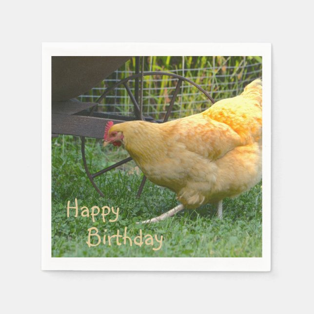 Happy Birthday Chicken Napkin (Front)
