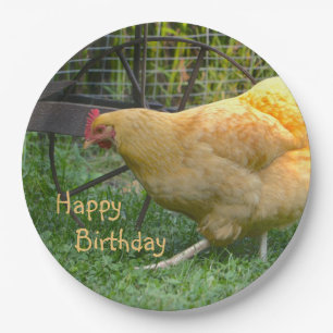Happy Birthday Chicken Paper Plate