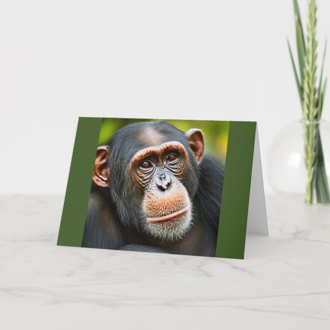 Happy Birthday Chimp Thank You Card (Front)