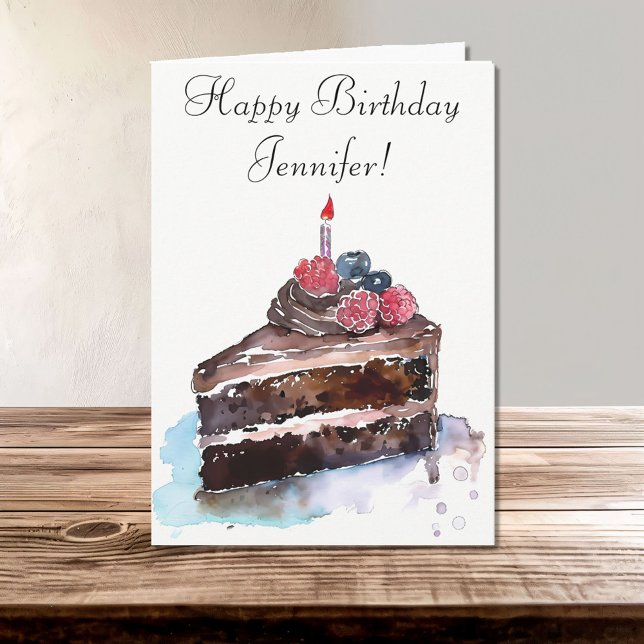 Happy Birthday Chocolate Cake with Candle Card (Creator Uploaded)