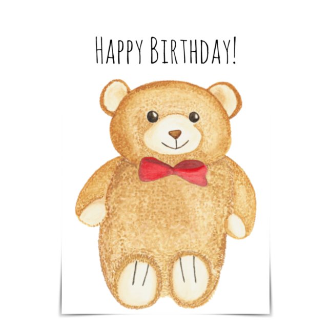 "Happy Birthday" Choose-a-colour Bear Hug Card (Creator Uploaded)