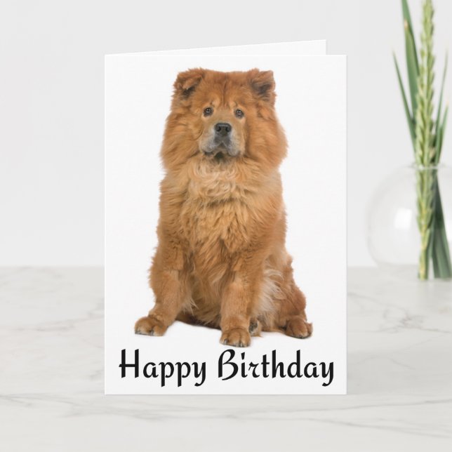 Happy Birthday Chow Chow Puppy Dog Card (Front)