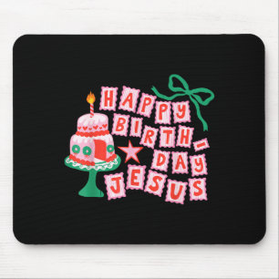 Happy Birthday Christian Jesus Christmas Preppy Bd Mouse Pad