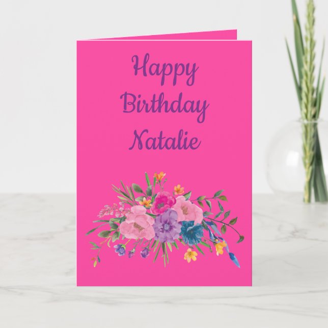 Happy Birthday Christian Themed Floral Card (Front)