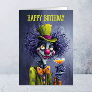 Happy Birthday Circus Clown Greeting Card