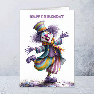 Happy Birthday Circus Clown Greeting Card