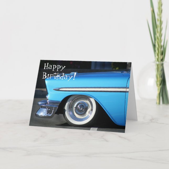 Happy Birthday Classic car greeting card (Front)