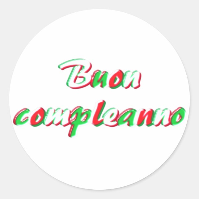 Happy Birthday Classic Round Sticker (Front)