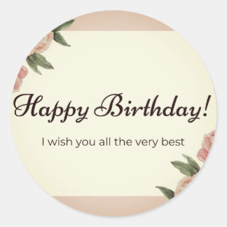  Happy Birthday   Classic Round Sticker