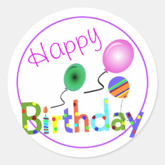 Happy Birthday Classic Round Sticker