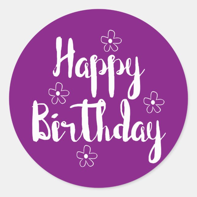 Happy Birthday Classic Round Sticker (Front)