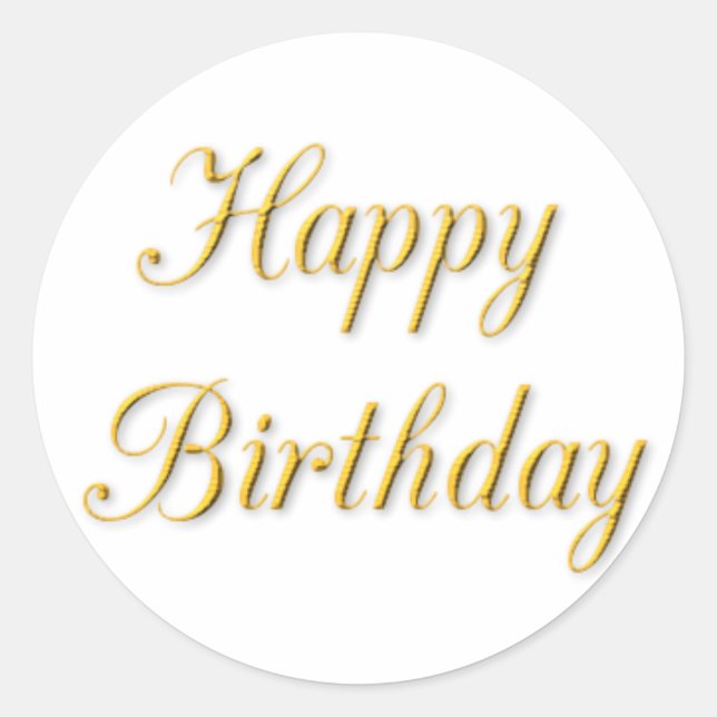Happy Birthday Classic Round Sticker (Front)