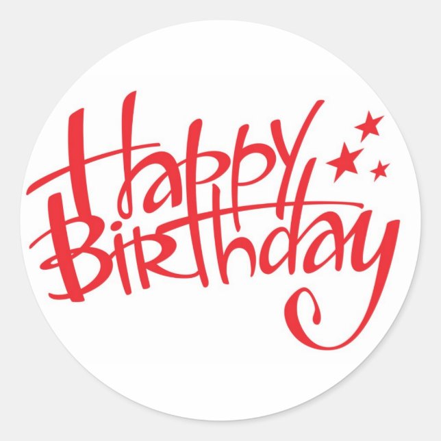 Happy Birthday Classic Round Sticker (Front)