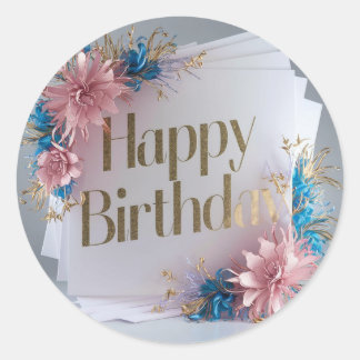 Happy Birthday Classic Round Sticker