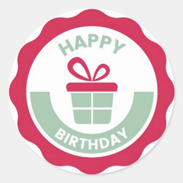 Happy Birthday Classic Round Sticker (Front)