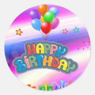 Happy Birthday Classic Round Sticker