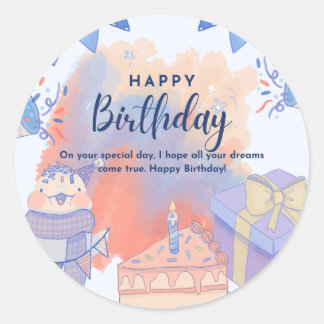 Happy Birthday  Classic Round Sticker