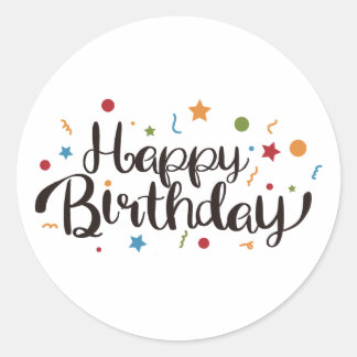 Happy Birthday Classic Round Sticker