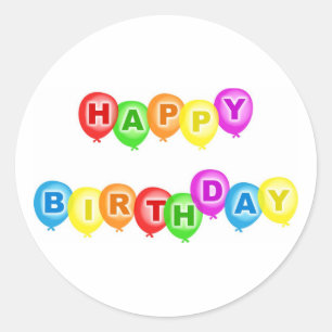 Happy Birthday Classic Round Sticker