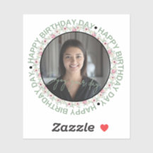 Happy Birthday | Classic Simple Custom Photo Round