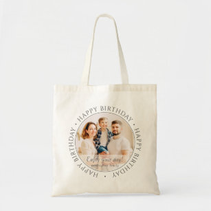 Happy Birthday   Classic Simple Custom Photo Tote Bag