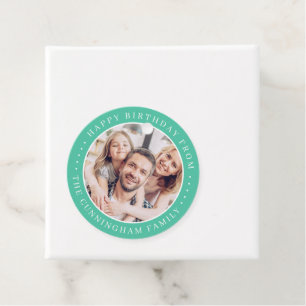 Happy Birthday Classic Simple Family Photo Favour Tags