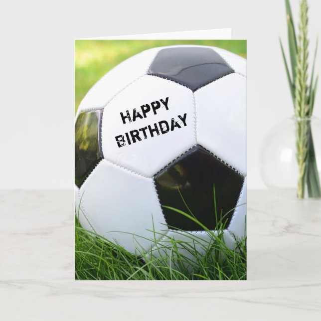 Happy Birthday Classic Soccer Ball Card (Front)