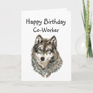Happy Birthday Co-worker Humour Wolf, Wolves Card