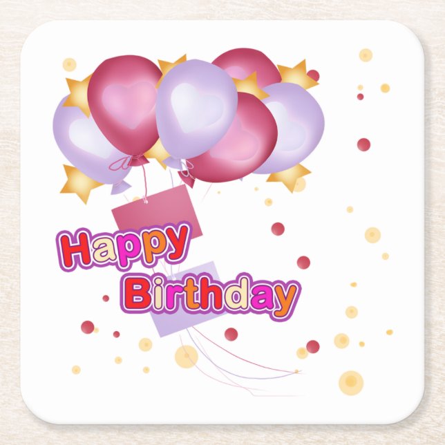 Happy Birthday Coasters (Front)