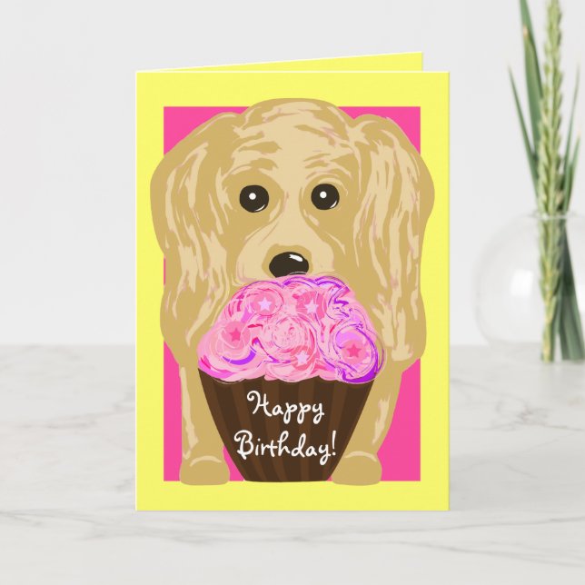 Happy Birthday! Cocker Spaniel Art Card (Front)