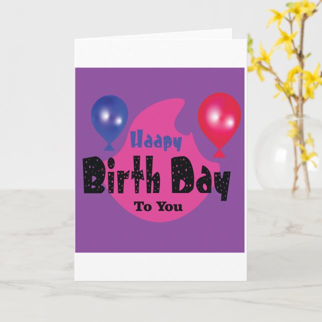 Happy Birthday – Colorful Celebration Party Design Card (Yellow Flower)