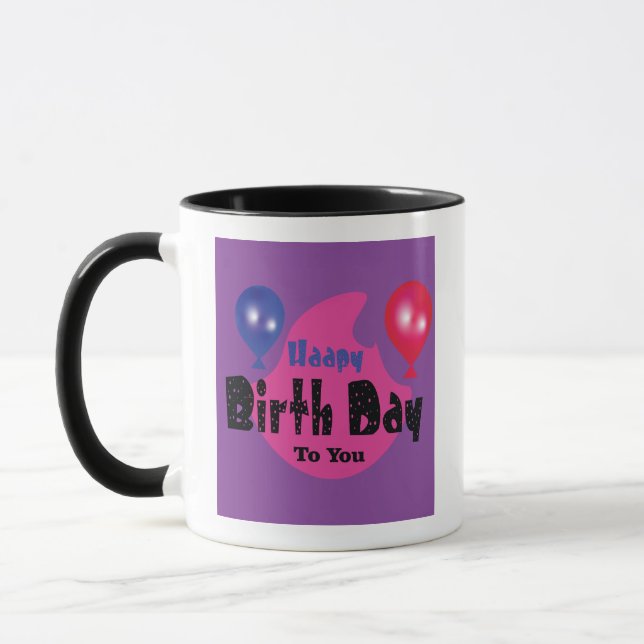 Happy Birthday – Colorful Celebration Party Design Mug (Left)