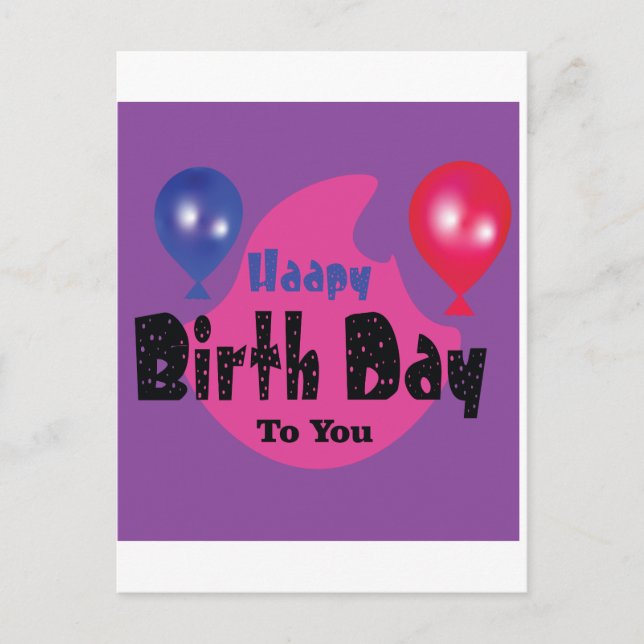 Happy Birthday – Colorful Celebration Party Design Postcard (Front)