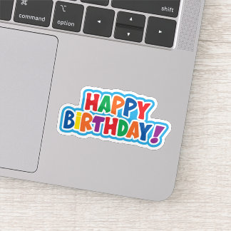 Happy birthday colorful sticker