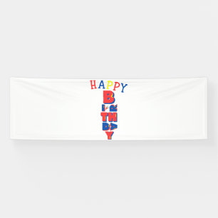 Happy Birthday Colour Remix 2.5x8 Vinyl Banner