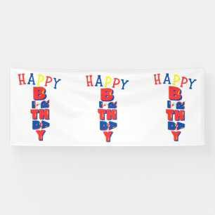 Happy Birthday Colour Remix 4x10 Vinyl Banner