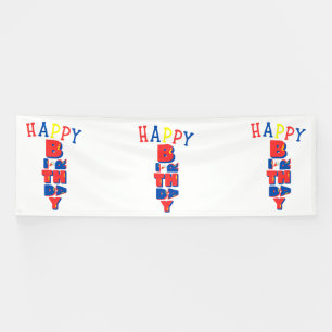 Happy Birthday Colour Remix 4x12 Vinyl Banner