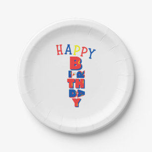 Happy Birthday Colour Remix Paper Plates