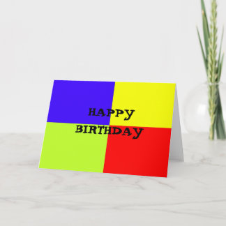 Happy Birthday Coloured Block Art Card