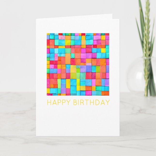 HAPPY BIRTHDAY Colourful Abstract Art Fun Card (Front)
