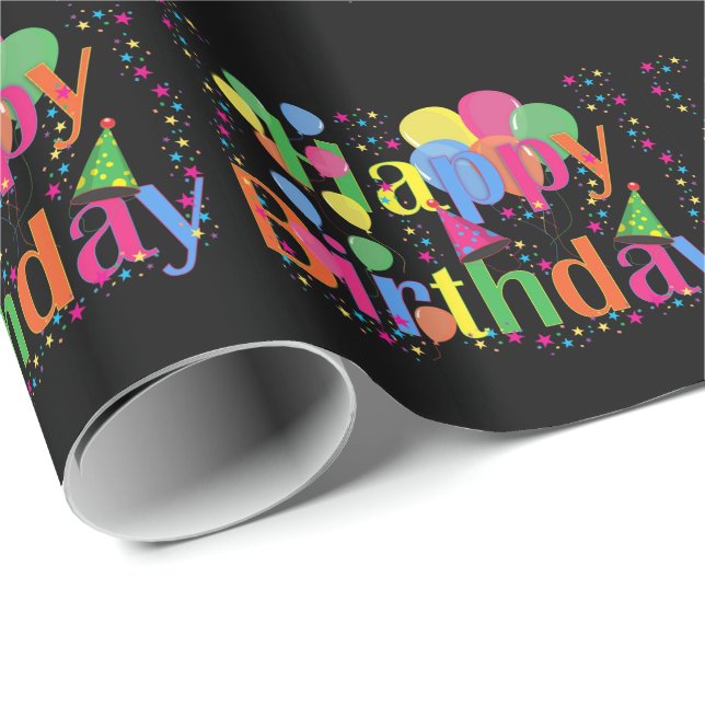 Happy Birthday, Colourful and Festive Design Wrapping Paper (Roll Corner)