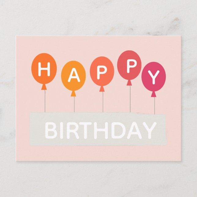 Happy Birthday colourful ballons Postcard (Front)