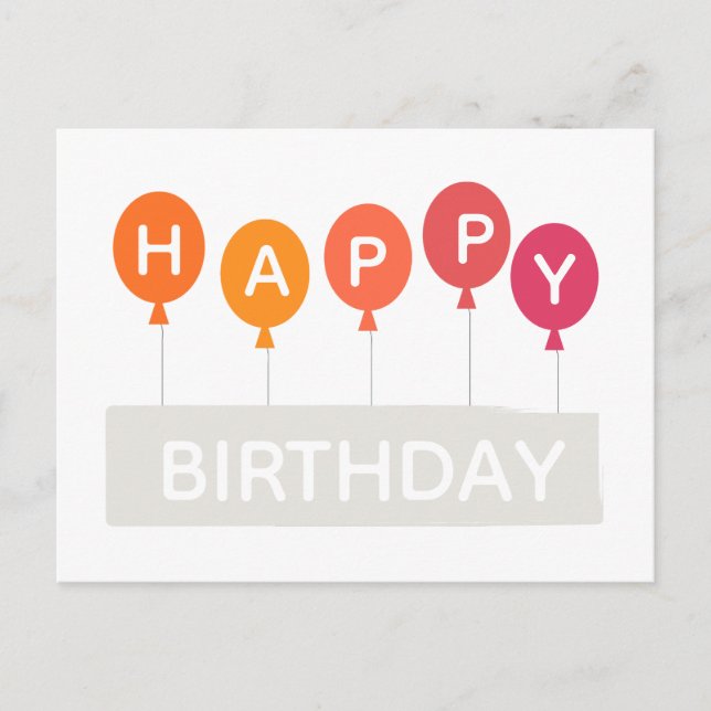 Happy Birthday colourful ballons Postcard (Front)