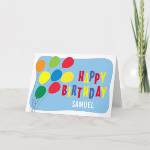 Happy Birthday Colourful Balloons Boys Birthday Card